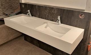 Столешница с двумя раковинами Grandex Noble Pearl M-707