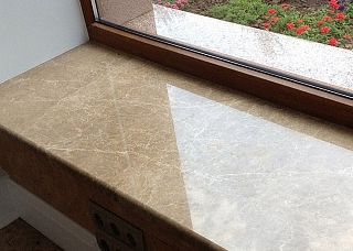 Прямой подоконник из кварцевого агломерата Caesarstone Tuscan Dаwn 5104
