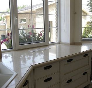 Длинный подоконник для кухни из акрилового камня Grandex S-205 Fair Sky