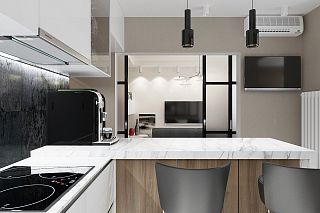 Столешница с двумя мойками Vicostone Tuscany BQ8811