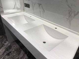 Столешница для ванной из акрилового камня Grandex Pure White P-104