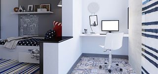 Прямая барная стойка для комнаты из акрилового камня Tristone