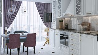 Столешница с порталом под варочную панель Vicostone Ice lake BQ8668