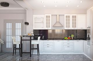 Г-образная столешница для кухни из кварцевого агломерата Caesarstone