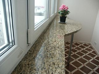 Фигурный подоконник из кварцевого агломерата SileStone Kimbler