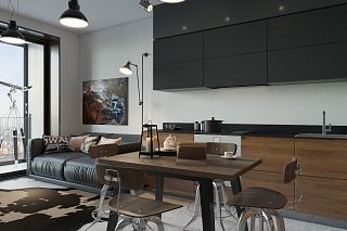 Столешница для комнаты из кварцевого агломерата Technistone Brilliant Black